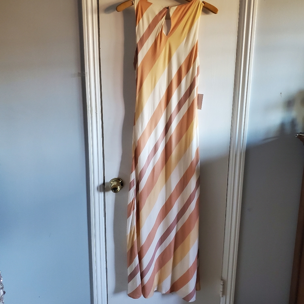 Petal & Pup Flavia Maxi Dress Brown Stripes Size S Brunch Cocktail Vacation - Picture 7 of 16